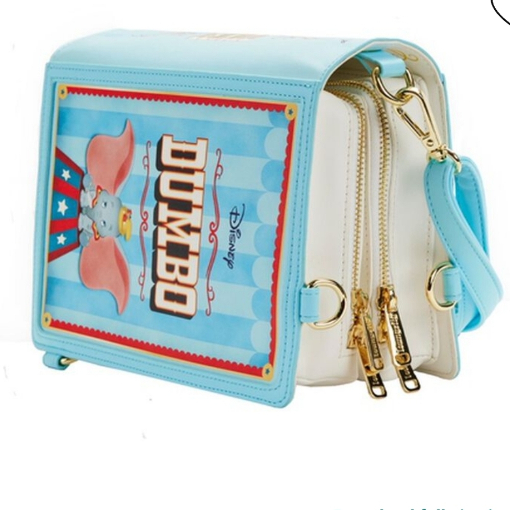 Loungefly Disney Dumbo Storybook Convertible Backpack & Crossbody Bag - Picture 3 of 5